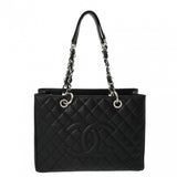 CHANEL シャネル GST グランドショッピングトート ブラック A50995 レディース キャビアスキン トートバッグ Aランク 中古 銀蔵