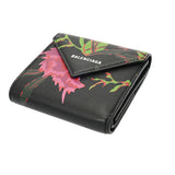 BALENCIAGA バレンシアガ ペーパー コンパクトウォレット ブラック/マルチカラー 637450 レディース レザー 三つ折り財布 ABランク 中古 銀蔵