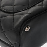 CHANEL シャネル カンボンライン スモールトート ブラック/ブラック レディース カーフ トートバッグ ABランク 中古 銀蔵