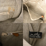 HERMES エルメス ニューフールトゥ MM エクリュ/ブラック ユニセックス キャンバス ハンドバッグ Bランク 中古 銀蔵