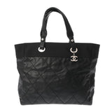 CHANEL シャネル パリビアリッツ トート MM ブラック A34209 レディース キャンバス/レザー トートバッグ Aランク 中古 銀蔵