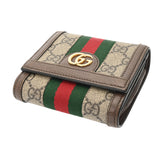GUCCI グッチ オフィデアGG コンパクトウォレット ベージュ/エボニー 598662 レディース GGスプリームキャンバス レザー 二つ折り財布 ABランク 中古 銀蔵