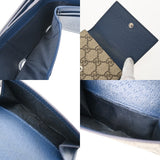 GUCCI グッチ 三つ折りウォレット ベージュ/ダークブルー系 769225 レディース GGスプリームキャンバス レザー 三つ折り財布 Aランク 中古 銀蔵