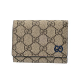 GUCCI グッチ 三つ折りウォレット ベージュ/ダークブルー系 769225 レディース GGスプリームキャンバス レザー 三つ折り財布 Aランク 中古 銀蔵