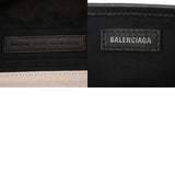 BALENCIAGA バレンシアガ ネイビーカバス S ホワイト/ブラック 339933 レディース キャンバス レザー ハンドバッグ ABランク 中古 銀蔵