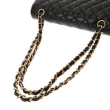 CHANEL シャネル チェーンショルダー 25cm Wフラップ ブラック A01112 レディース ラムスキン ショルダーバッグ Aランク 中古 銀蔵
