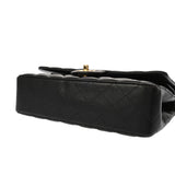 CHANEL シャネル チェーンショルダー 25cm Wフラップ ブラック A01112 レディース ラムスキン ショルダーバッグ Aランク 中古 銀蔵