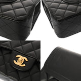 CHANEL シャネル チェーンショルダー 25cm Wフラップ ブラック A01112 レディース ラムスキン ショルダーバッグ Aランク 中古 銀蔵