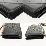 CHANEL シャネル シャネル19 マトラッセ チェーンウォレット ブラック AP0957 レディース ラムスキン ショルダーバッグ Aランク 中古 銀蔵