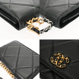 CHANEL シャネル シャネル19 マトラッセ チェーンウォレット ブラック AP0957 レディース ラムスキン ショルダーバッグ Aランク 中古 銀蔵