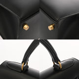 HERMES エルメス ケリー 28 外縫い ブラック □B刻印(1998年頃) レディース ボックスカーフ ハンドバッグ Aランク 中古 銀蔵