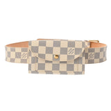 LOUIS VUITTON ルイヴィトン サンチュール ポシェット ソロ 85 ホワイト M9835T メンズ ダミエアズールキャンバス ベルト ABランク 中古 銀蔵