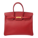 HERMES エルメス バーキン 35 ルージュビフ □G刻印(2003年頃) ユニセックス クシュベル ハンドバッグ ABランク 中古 銀蔵