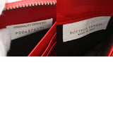 BOTTEGAVENETA ボッテガヴェネタ イントレチャート ラウンドファスナー財布 レッド レディース レザー 長財布 Aランク 中古 銀蔵