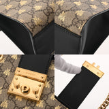 GUCCI グッチ パドロック スモール ショルダー 蜂 ベージュ/ブラック 498156 レディース GGスプリームキャンバス/レザー ショルダーバッグ Aランク 中古 銀蔵
