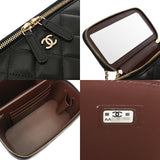 CHANEL シャネル マトラッセ クラシックロング ヴァニティケース ブラック AP1341 レディース キャビアスキン バニティバッグ Aランク 中古 銀蔵