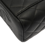 CHANEL シャネル マトラッセ クラシックロング ヴァニティケース ブラック AP1341 レディース キャビアスキン バニティバッグ Aランク 中古 銀蔵