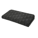 CHRISTIAN DIOR クリスチャンディオール ロングジップウォレット ブラック 2ESBC252YSE_H03E メンズ コットン 長財布 ABランク 中古 銀蔵
