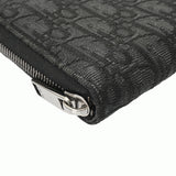CHRISTIAN DIOR クリスチャンディオール ロングジップウォレット ブラック 2ESBC252YSE_H03E メンズ コットン 長財布 ABランク 中古 銀蔵
