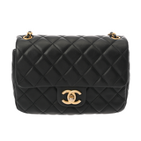 CHANEL シャネル マトラッセ ミニチェーンショルダー ブラック AS3490 レディース ラムスキン ショルダーバッグ ABランク 中古 銀蔵