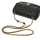 CHANEL シャネル マトラッセ ミニチェーンショルダー ブラック AS3490 レディース ラムスキン ショルダーバッグ ABランク 中古 銀蔵
