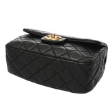 CHANEL シャネル マトラッセ ミニチェーンショルダー ブラック AS3490 レディース ラムスキン ショルダーバッグ ABランク 中古 銀蔵