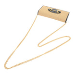 GUCCI グッチ ベージュ/ネイビー 621888 ユニセックス キャンバス/レザー チェーンウォレット ABランク 中古 銀蔵