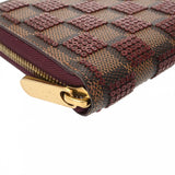 LOUIS VUITTON ルイヴィトン ダミエパイエット スパンコール ジッピーウォレット ブラウン/ルージュ N63174 ユニセックス ダミエキャンバス スパンコール 長財布 ABランク 中古 銀蔵