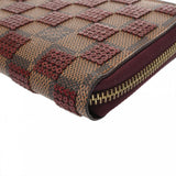 LOUIS VUITTON ルイヴィトン ダミエパイエット スパンコール ジッピーウォレット ブラウン/ルージュ N63174 ユニセックス ダミエキャンバス スパンコール 長財布 ABランク 中古 銀蔵