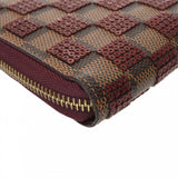 LOUIS VUITTON ルイヴィトン ダミエパイエット スパンコール ジッピーウォレット ブラウン/ルージュ N63174 ユニセックス ダミエキャンバス スパンコール 長財布 ABランク 中古 銀蔵