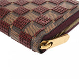 LOUIS VUITTON ルイヴィトン ダミエパイエット スパンコール ジッピーウォレット ブラウン/ルージュ N63174 ユニセックス ダミエキャンバス スパンコール 長財布 ABランク 中古 銀蔵
