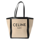 CELINE セリーヌ ラージスクエアカバ ベージュ/ブラック 197532DPD.01 レディース キャンバス レザー ハンドバッグ Aランク 中古 銀蔵