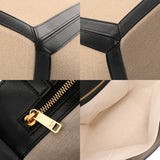 CELINE セリーヌ ラージスクエアカバ ベージュ/ブラック 197532DPD.01 レディース キャンバス レザー ハンドバッグ Aランク 中古 銀蔵
