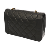 CHANEL シャネル マトラッセ ダイアナ チェーンショルダー 25cm ブラック A01165 レディース ラムスキン ショルダーバッグ Bランク 中古 銀蔵
