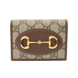 GUCCI グッチ ホースビット カードケースウォレット ベージュ/ブラウン 621887 レディース GGスプリームキャンバス レザー 二つ折り財布 Aランク 中古 銀蔵
