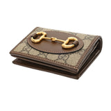 GUCCI グッチ ホースビット カードケースウォレット ベージュ/ブラウン 621887 レディース GGスプリームキャンバス レザー 二つ折り財布 Aランク 中古 銀蔵