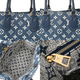 LOUIS VUITTON ルイヴィトン モノグラム オンザゴー MM ブルー M59608 レディース ジャガードデニム ハンドバッグ Aランク 中古 銀蔵