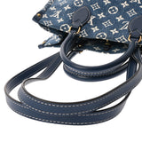 LOUIS VUITTON ルイヴィトン モノグラム オンザゴー MM ブルー M59608 レディース ジャガードデニム ハンドバッグ Aランク 中古 銀蔵