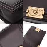CHANEL シャネル ボーイシャネル チェーンショルダー ブラウン レディース レザー ショルダーバッグ ABランク 中古 銀蔵