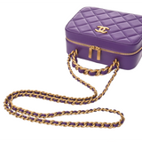 CHANEL シャネル マトラッセ スモールバニティ パープル AS3318 レディース ラムスキン バニティバッグ Aランク 中古 銀蔵