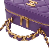 CHANEL シャネル マトラッセ スモールバニティ パープル AS3318 レディース ラムスキン バニティバッグ Aランク 中古 銀蔵