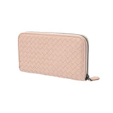 BOTTEGAVENETA ボッテガヴェネタ イントレチャート ラウンドファスナー財布 ベビーピンク レディース レザー 長財布 Aランク 中古 銀蔵