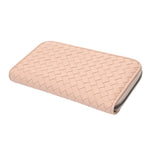 BOTTEGAVENETA ボッテガヴェネタ イントレチャート ラウンドファスナー財布 ベビーピンク レディース レザー 長財布 Aランク 中古 銀蔵