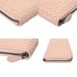 BOTTEGAVENETA ボッテガヴェネタ イントレチャート ラウンドファスナー財布 ベビーピンク レディース レザー 長財布 Aランク 中古 銀蔵