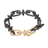 TIFFANY&Co. ティファニー タイタン byファレル ウィリアムズ ダイヤ0.46ct ユニセックス K18イエローゴールド YG チタン ブレスレット Aランク 中古 銀蔵