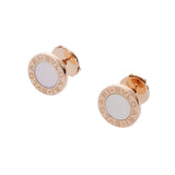BVLGARI ブルガリ ブルガリブルガリ ピアス ホワイトシェル レディース K18ピンクゴールド PG ピアス Aランク 中古 銀蔵