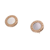 BVLGARI ブルガリ ブルガリブルガリ ピアス ホワイトシェル レディース K18ピンクゴールド PG ピアス Aランク 中古 銀蔵