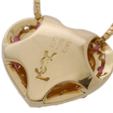 YVES SAINT LAURENT イヴサンローラン ハート ネックレス ダイヤ ルビー レディース K18イエローゴールド YG ネックレス Aランク 中古 銀蔵