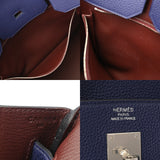 HERMES エルメス バーキン 40 オフィサー ブルーアンクル/ボルドー C刻印(2018年頃) ユニセックス トゴ ヴォースイフト ハンドバッグ Aランク 中古 銀蔵