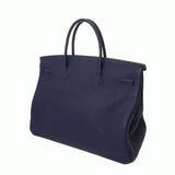 HERMES エルメス バーキン 40 オフィサー ブルーアンクル/ボルドー C刻印(2018年頃) ユニセックス トゴ ヴォースイフト ハンドバッグ Aランク 中古 銀蔵